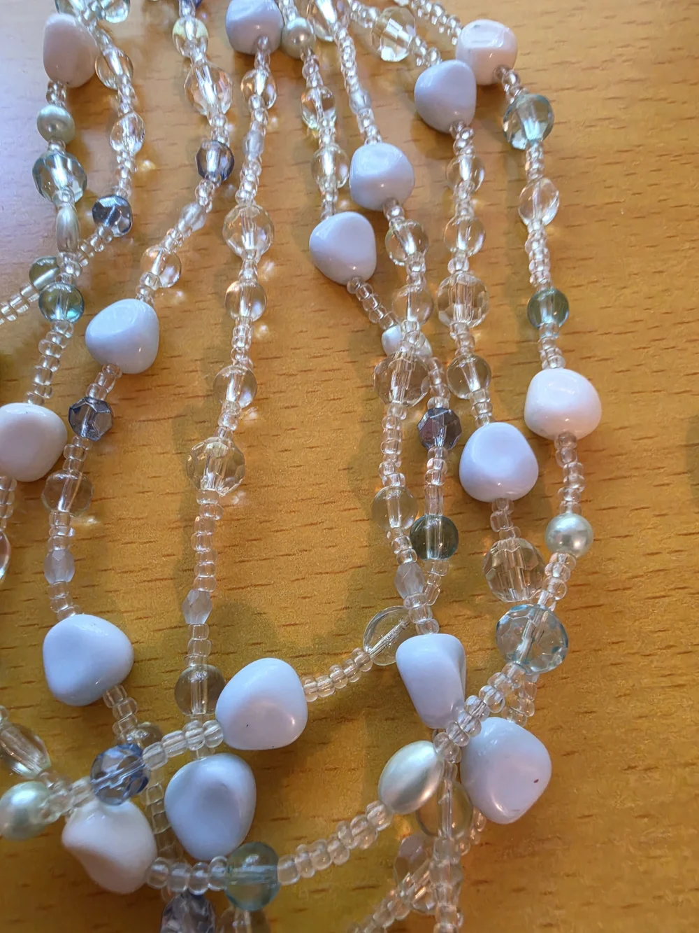 Avon By Nina Ricci Gold-Tone Pendant Necklace with White, Blue and Clear Accents